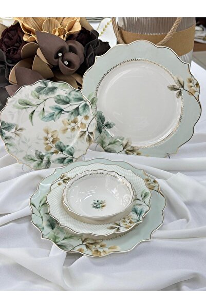 MD MİMOZA DEKOR Yemek Takımı 24 Parça 6 Kişilik Begonia