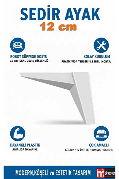 İMT AKSESUAR Sedir 12 cm Koltuk Baza Dolap Tv ünitesi Yatak Odası Konsol Ayağı