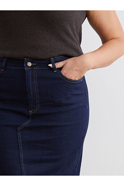 LC Waikiki Dar Fit Yırtmaçlı Jean Etek