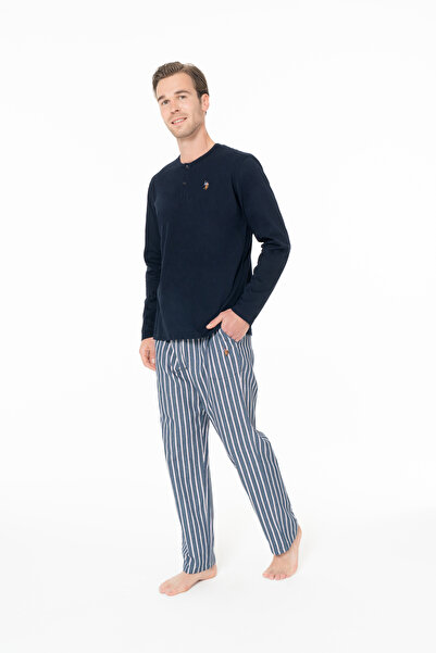 U.S. Polo Assn. New Season Men's Half Placket Collar Pajama Set