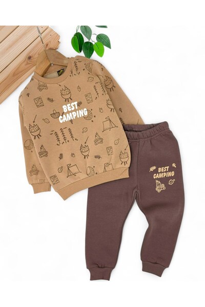 Ege Bebek Baby Boy 6-9-12-18-24 Months Winter 3-Piece Printed Stylish Tracksuit Set