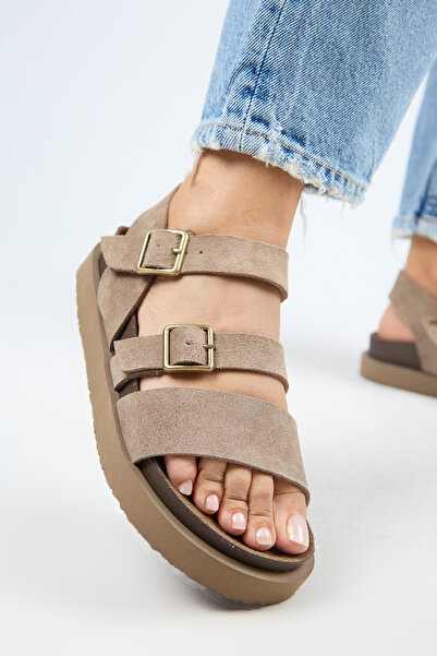 Manijero Sara Soft Footbed Sandale din piele naturală pentru femei Papuci Mink