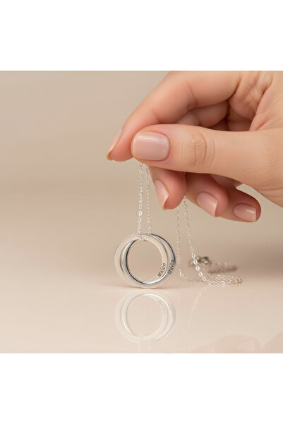 Medusa Gift 925 Ayar Gümüş Zincirli 14 Ayar Altın Kaplama İsimli Yuvarlak Bağ...