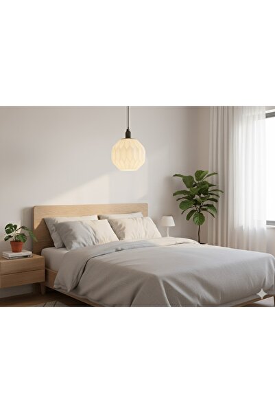 Atsutech Modern İskandinav Tasarım Geometrik Sarkıt Avize - Yatak Odası, Salon, Antre Aydınlatma - 20 cm