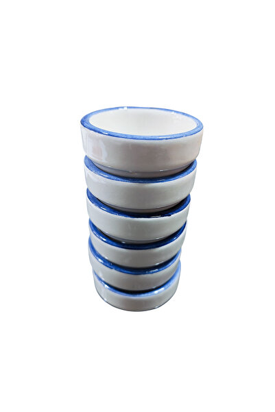 Ganita home Seramik Joker Kase Kahve Fincanı Yanı Lokumluk 6 Parça Mavi