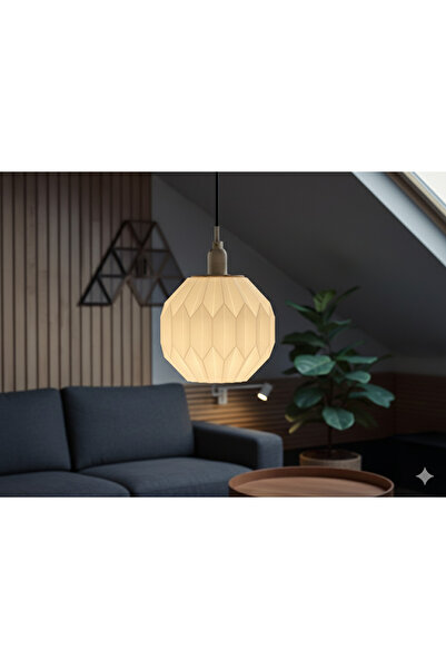 Atsutech Modern İskandinav Tasarım Geometrik Sarkıt Avize - Yatak Odası, Salon, Antre Aydınlatma - 20 cm