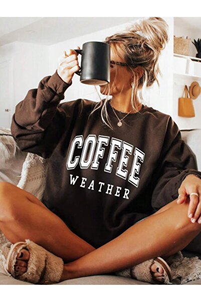 OVER HEAD Ženska majica "Coffee Weather" Štampano okrugla kragna