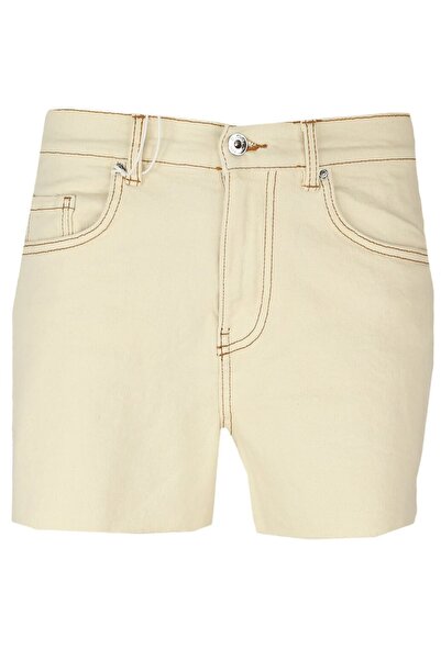 Jennyfer Hilary Light Beige Shorts - 38, Beige, 100% cotton