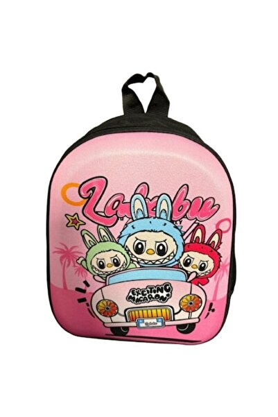 OEM Labubu pattern schoolbag for children, with one compartment, pink