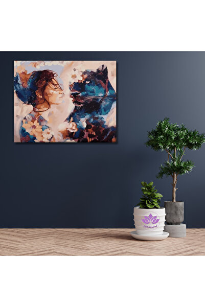 LİLYHOBBYLAND Sayılarla Boyama Hobi Seti Renkli Baskılı Kasnağa Gerili 80x100...