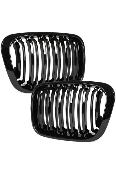 AutoUp Grile duble pentru BMW Seria 3 E46 Sedan/Touring 1998-2001 Negru Lucios