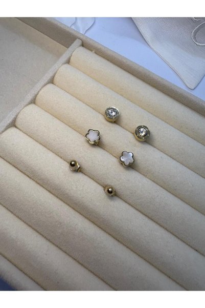 MY NUCA Stainless Steell Gold Color Stainless Steel Stylish Women's Earring Set