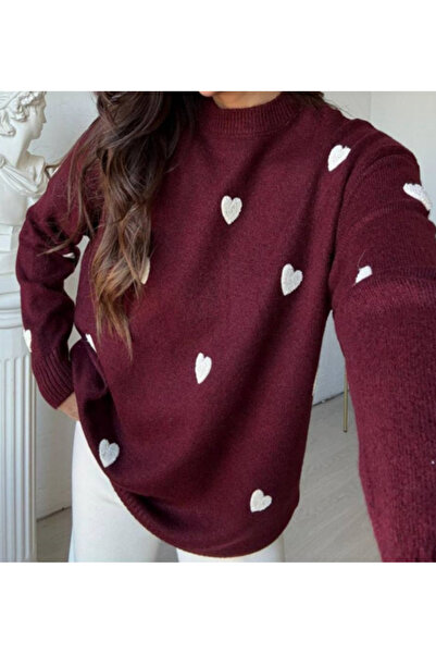 bubeny Heart Embroidered Knitwear Sweater
