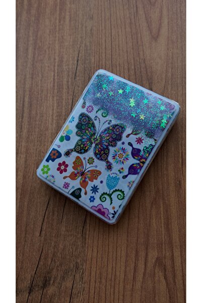 asya stil Çift Taraflı Simli Kapaklı Cep Makyaj Aynası .10CmX6Cm