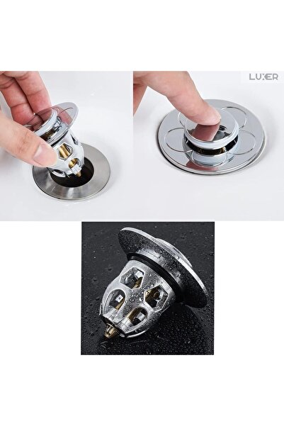 LUXER Dop Pop-Up Pentru Chiuveta Cu Sita Anti-Infundare, Compatibil Orificii ...