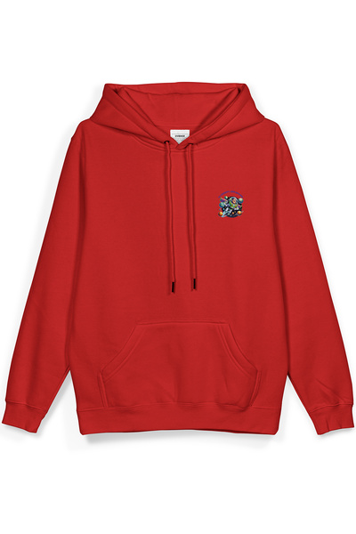 Overoz Toy Story Свита с качулка с печат отзад, червена качулка H1391