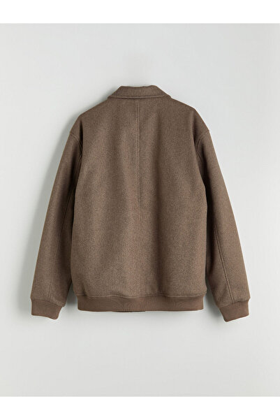 LC Waikiki Kahverengi Standart Kalıp Gömlek Yaka Erkek Mont