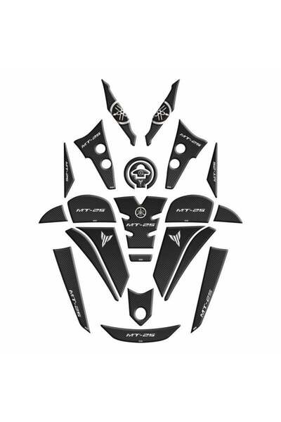 Motiker Yamaha MT-25 2024 Full Tankpad Set Koruma Damla Sticker Etiket Modeli