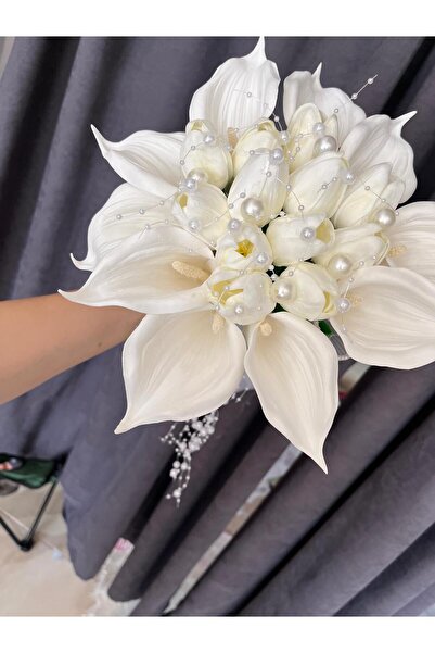 zenya store Tüllü Gala Ve Lale İncili Dokunuş Gelin Buketi