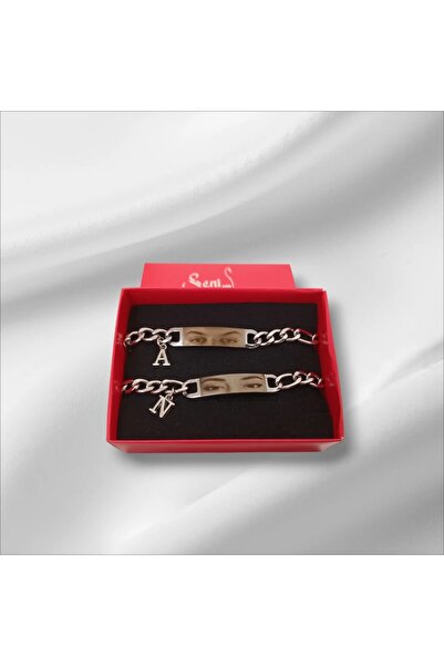 BERMIR Design Kişiye Özel Harfli Çift Paslanmaz Çelik Bileklik