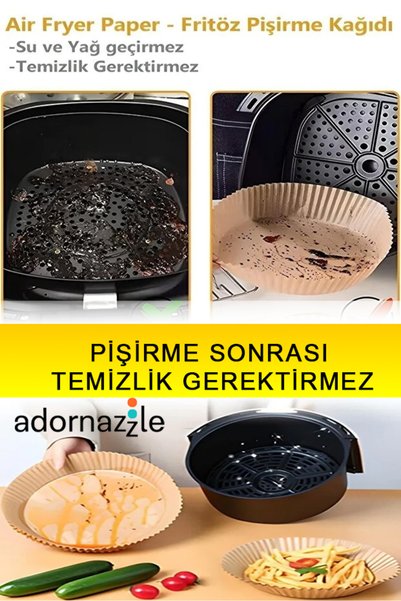adornazzle Airfryer Baking Paper, 50 Pieces for Fryer, Heat Resistant