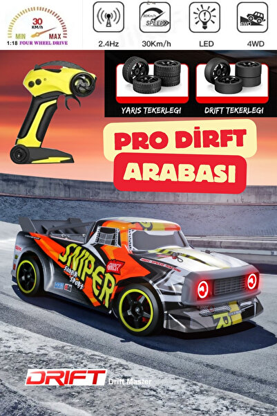 TRENDZONE Uzaktan Kumandalı Şarjlı LED Işıklı 30 Km/h Yapan 4x4 Rc Drift Yapa...