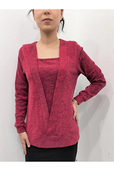 ARONA Mdb Women's Long Sleeve Double Breasted Collar Sleeve and Hem Cuff Detail Soft Blouse