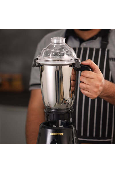 Geepas 3-in-1 Mixer Grinder- GSB 44067/ 750 W Powerful Motor with Stainless Steel Jars and Blades, U