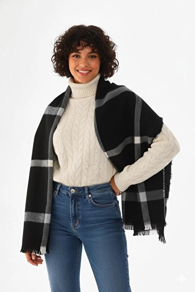 awix Eșarfă în carouri elegantă cu textura moale pentru femei