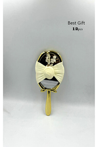 GIFT مرايات ذهبي مسكه يد منسق 12 حبة (توزيعات مناسبات )