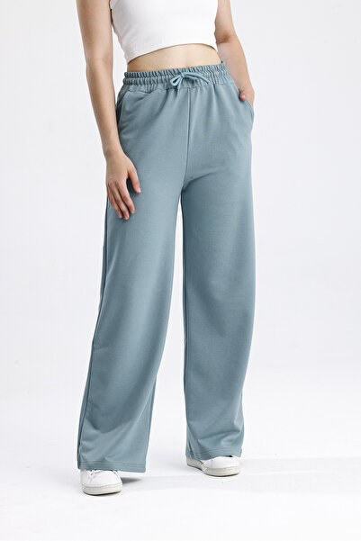 Green Hill Sweatpants Wide Leg Double Layer Women