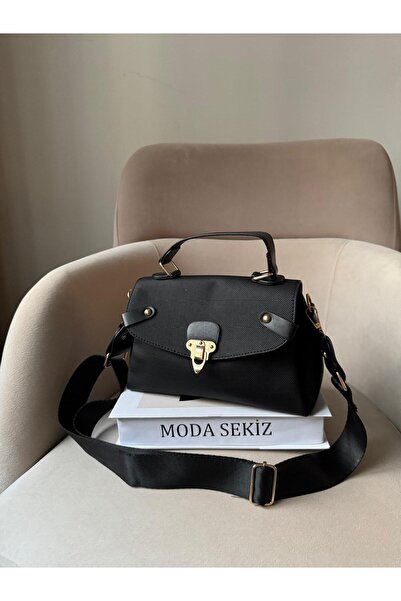 Moda Sekiz Kadın Klips Detaylı Geniş Çapraz Askılı Ve Omuz Çantası