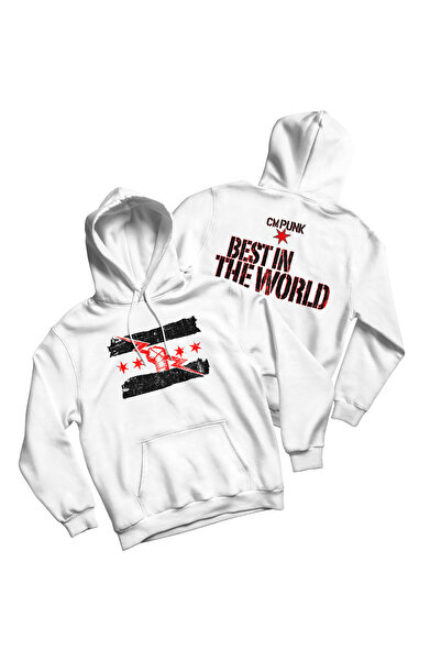 l'eivor CM Punk - Най-добрият в света, суитшърт с качулка и три ленти