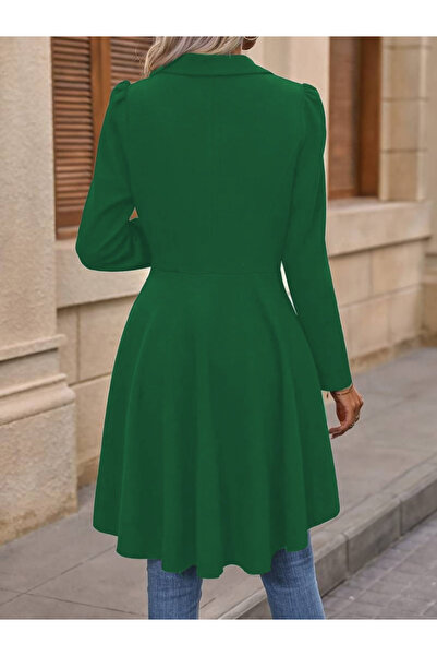 JANES Jachetă Atlas Blazer lungă, cu mânecă lungă, cu nasturi în față