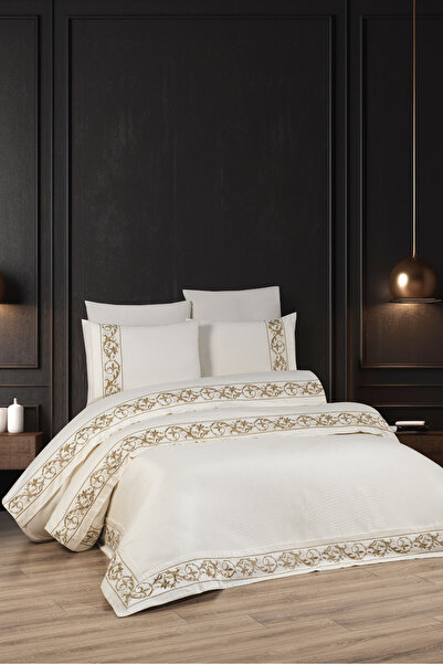 LEYDİ HOME Glory 7 Parça Nevresimli Pike Takımı Yatak örtüsü