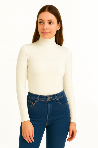 ingegno body boğazlı uzun kol viskon örme kumaş likralı body siyah ve beyaz renk