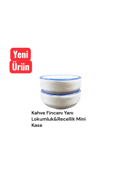 Ganita home Seramik Joker Kase Kahve Yanı Lokumluk Mini Kase 2 Parça Mavi