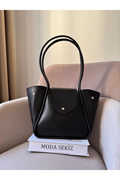 Moda Sekiz حقيبة كتف نسائية يومية بتفاصيل مغناطيسية قابلة للفتح والإغلاق