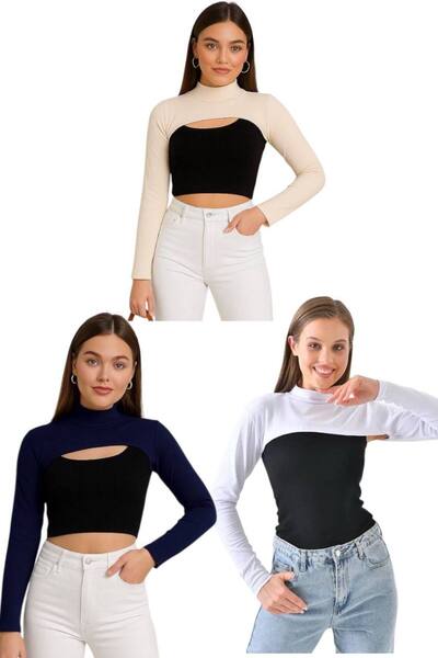 ALDAİR 3 Pcs Neck Collar Sleeves Beige