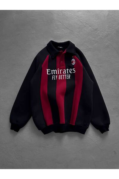 bergibo Oversize Sharded Sweat - Buttoned Collar High Quality Sweatshirt