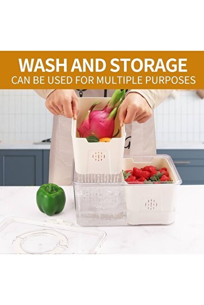 Generic Divided food organizer designed to store fruits and vegetables in the refrigerator