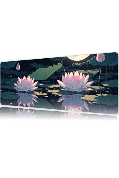urzuva Night Lotus Gaming Oyuncu Mouse Pad 80x30 cm 3mm Mousepad