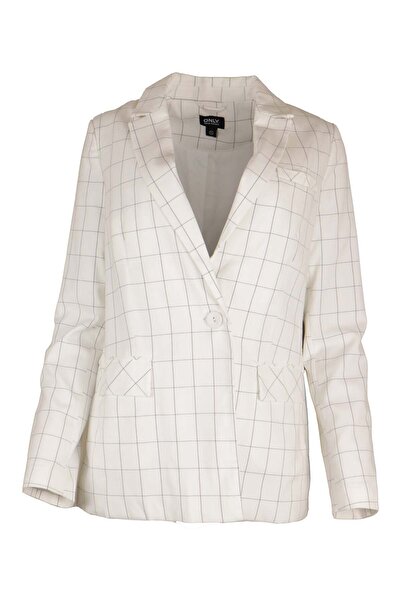 ONLY Lina White Jacket - L, White, 68.5% polyester, 30.4% viscose, 1.1% elastane