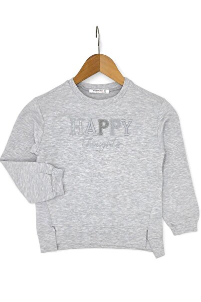 voyyo kids baby Girl's Happy Embroidered 7-8-9-10 Year Old Denim-Look Leggings 2-Piece Seasonal Top and Bottom Set