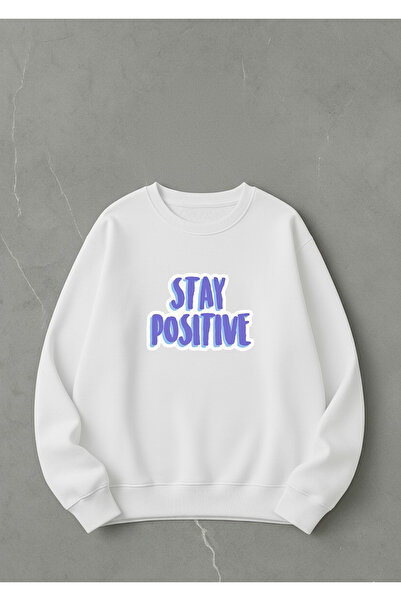 LORVEX سويت شيرت للجنسين مطبوع 100% قطن مقاس كبير سويت شيرت بكلمات إيجابية