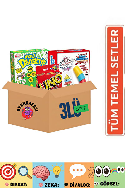 OYUNKAFASI SÜPER BARDAKLAR - HIZLI DEDEKTİF - UNO ( 3 LÜ SET )
