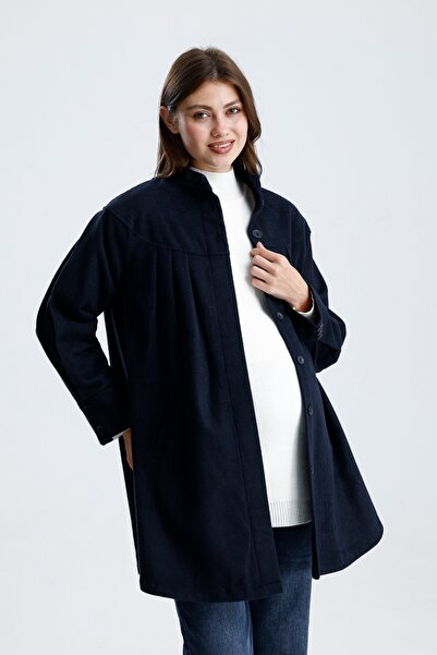 KATLİN MATERNİTY WEAR Hamile Kaşe Ceket , Yün Pamuk Karışımlı Kumaş
