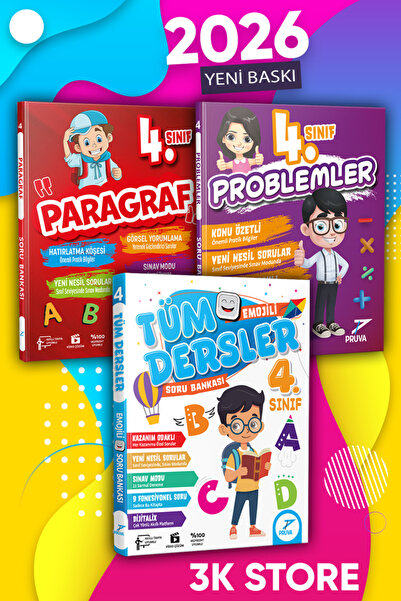 Pruva Akademi 2026 Pruva 4. Sınıf Paragraf + Problemler + Tüm Dersler Soru Ba...