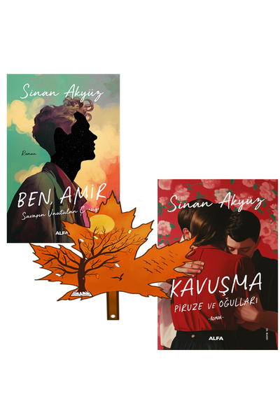 Alfa Yayınları Sinan Akyüz - Ben Amir - Kavuşma - Piruze ve Oğulları - 2 kitap yanında yaprak ayraç ile