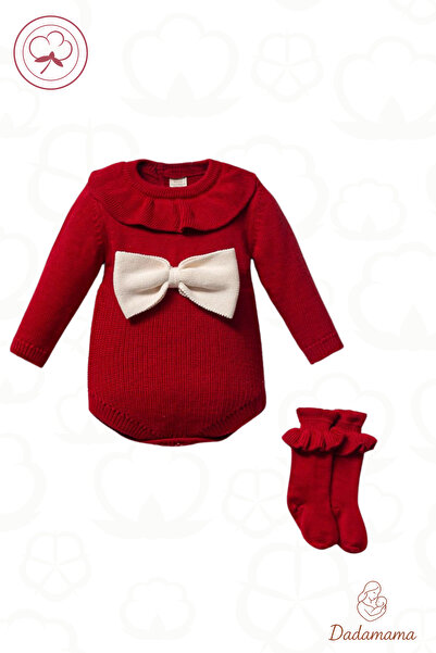 Dadamama Yenidoğan Kız Bebek Yılbaşı Konseptli Çoraplı Zıbın